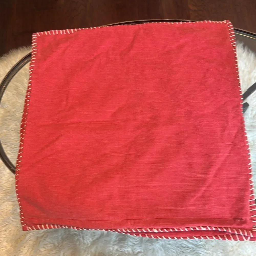 POTTERY BARN (2) MOROCCAN RED TILE EMBROIDERED Pillow Covers